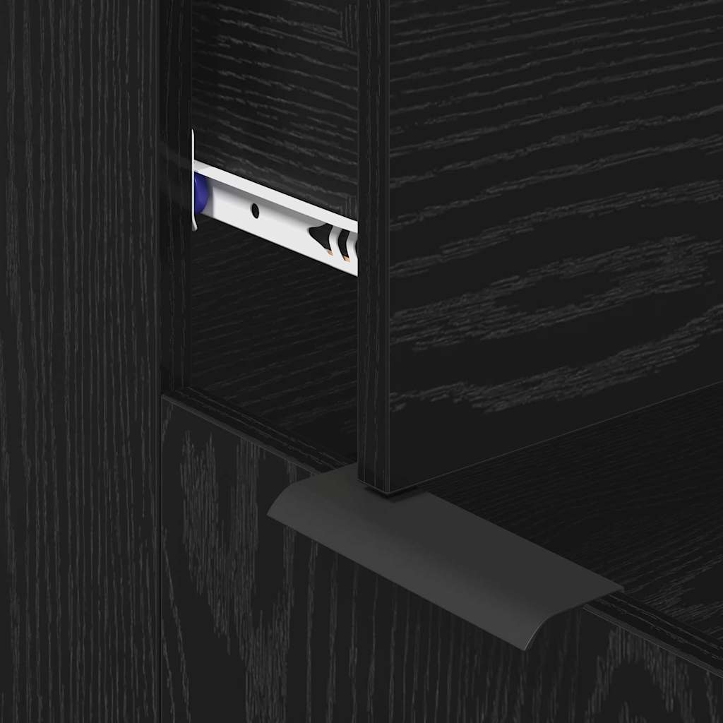 vidaXL Sideboard 3 pcs Schwarz Eichen-Optik Holzwerkstoff