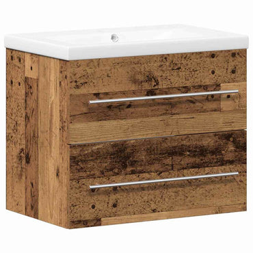 vidaXL Waschbeckenschrank 2 pcs Altholz Engineered Holz und Keramik