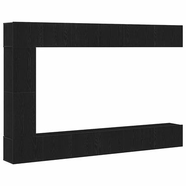 vidaXL TV-Schrankset 9 pcs Schwarz Eichen-Optik Holzwerkstoff
