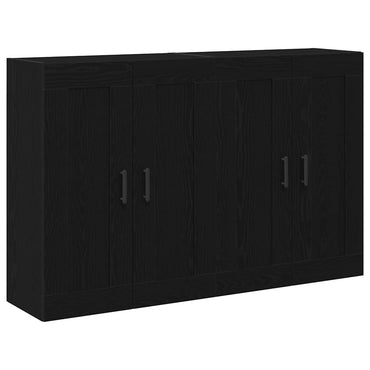 vidaXL Wandmontierter Schrank 2 pcs Schwarz Eichen-Optik Holzwerkstoff