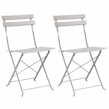 vidaXL Gartenklappstuhl 2 pcs Beige 42 x 46 x 82cm Metall