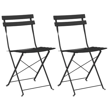 vidaXL Gartenklappstuhl 2 pcs Anthrazit 42 x 46 x 82cm Metall