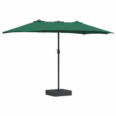 vidaXL Garten-Sonnenschirm Grün 385 x 209 x 244 cm Polyester und Stahl
