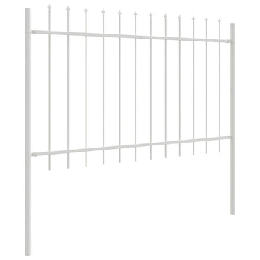 vidaXL Gartenzaun 5 pcs Weiß 8,5 x 1,2 m Pulverbeschichteter Stahl