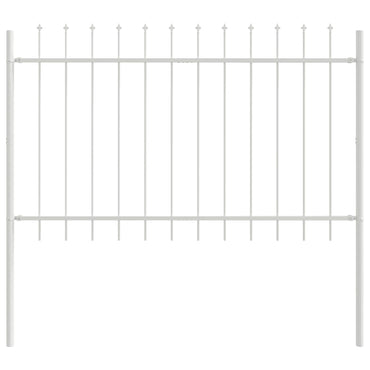 vidaXL Gartenzaun 7 pcs Weiß 11,9 x 1,2 m Pulverbeschichteter Stahl