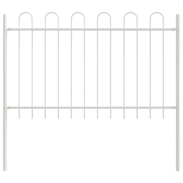 vidaXL Gartenzaun 8 pcs Weiß 13,6 x 0,8 m Pulverbeschichteter Stahl