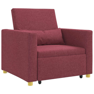vidaXL Ausziehbare Schlafcouch Einzel Weinrot 90 x 165 x 87 cm Stoff