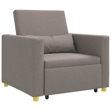 vidaXL Ausziehbare Schlafcouch Einzel Taupe 90 x 165 x 87 cm Stoff
