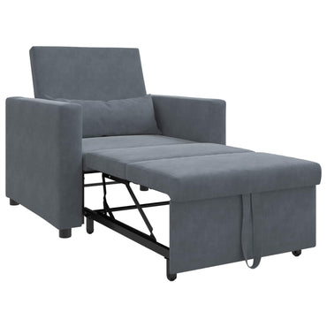 vidaXL Ausziehbare Schlafcouch Einzel Dunkelgrau 90 x 165 x 87 cm Samt