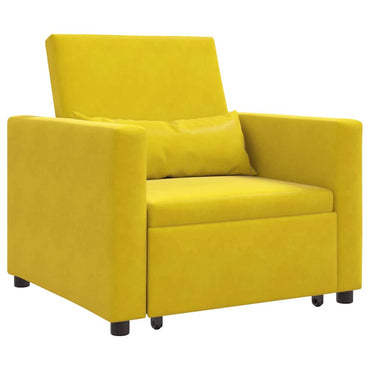vidaXL Ausziehbare Schlafcouch Einzel Gelb 90 x 165 x 87 cm Samt