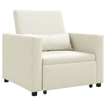 vidaXL Ausziehbare Schlafcouch Einzel Creme 90 x 165 x 87 cm Samt