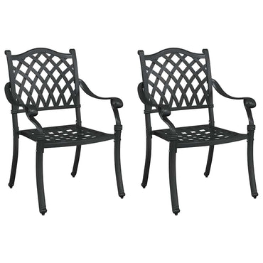 vidaXL Gartenstuhl 2 pcs Schwarz 55 x 56,5 x 91cm Aluminium
