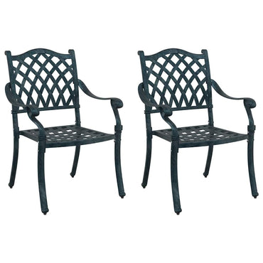 vidaXL Gartenstuhl 2 pcs Grün 56 x 55 x 92,5cm Aluminium