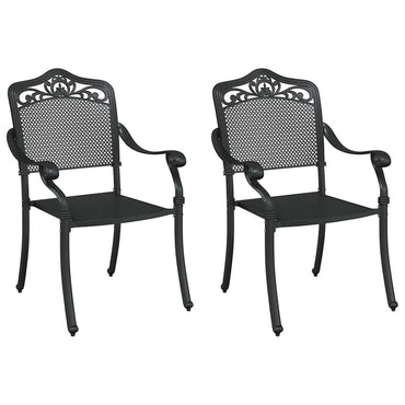 vidaXL Gartenstuhl 2 pcs Schwarz 55 x 55 x 92,5cm Aluminium