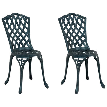 vidaXL Gartenstuhl 2 pcs Grün 39 x 40 x 87cm Aluminium