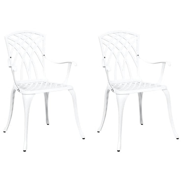 vidaXL Gartenstuhl 2 pcs Weiß 55 x 56,5 x 91cm Aluminium