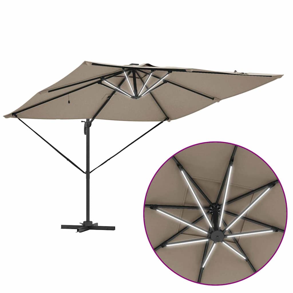 vidaXL Sonnenschirm Taupe 286 x 284 x 270 cm Aluminium und Polyester