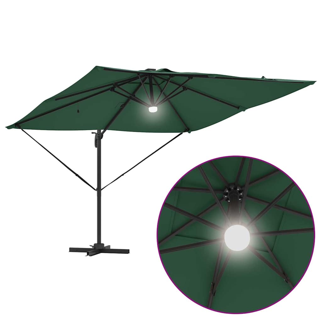 vidaXL Roma Parasol Grün 286 x 284 x 270 cm Aluminium und Polyester