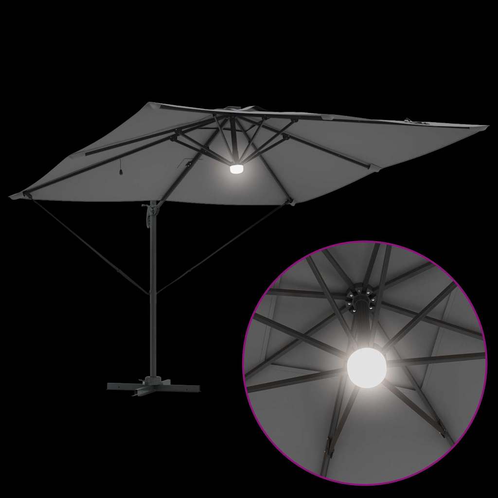 Roma Parasol mit LED-Lichtleisten Anthrazit 286 x 284 x 270 cm