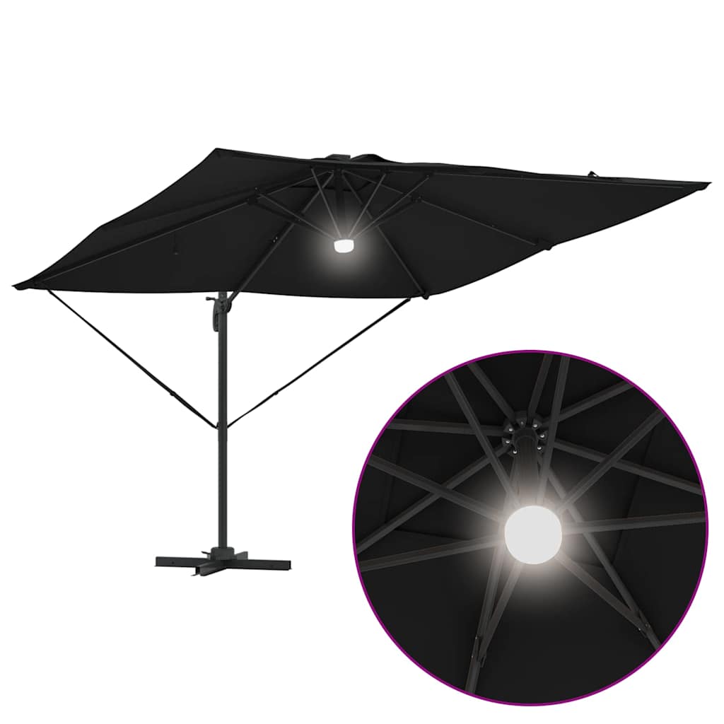 vidaXL Roma Parasol Schwarz 286 x 284 x 270 cm Aluminium und Polyester