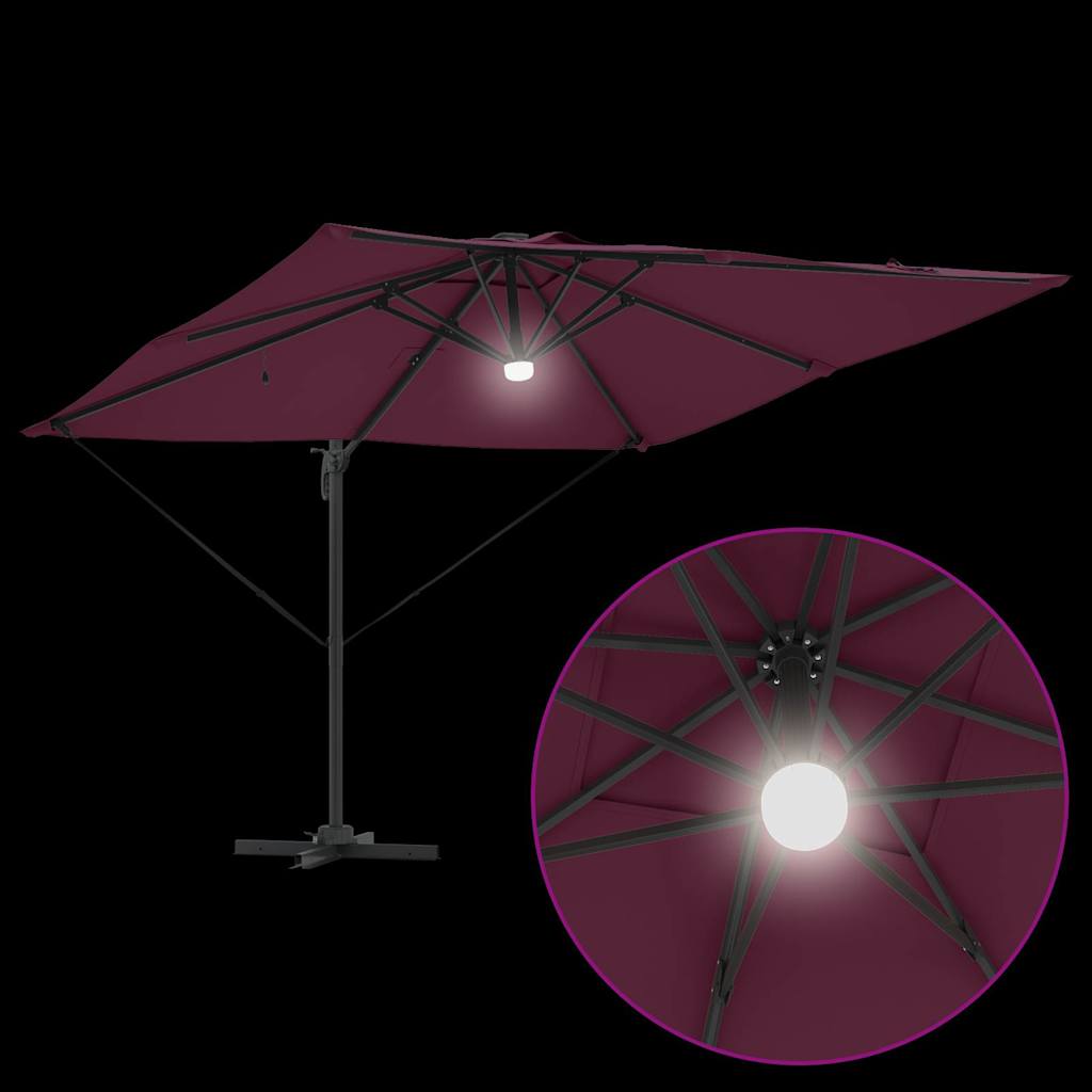 Roma Parasol Rot 286 x 284 x 270 cm Aluminium und Polyester