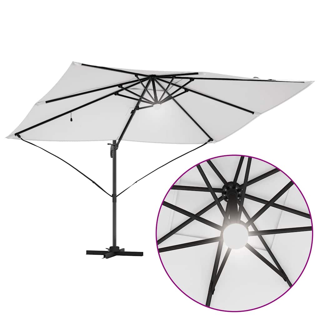 vidaXL Sonnenschirm Sand 351 x 250 x 253 cm Polyester und Aluminium