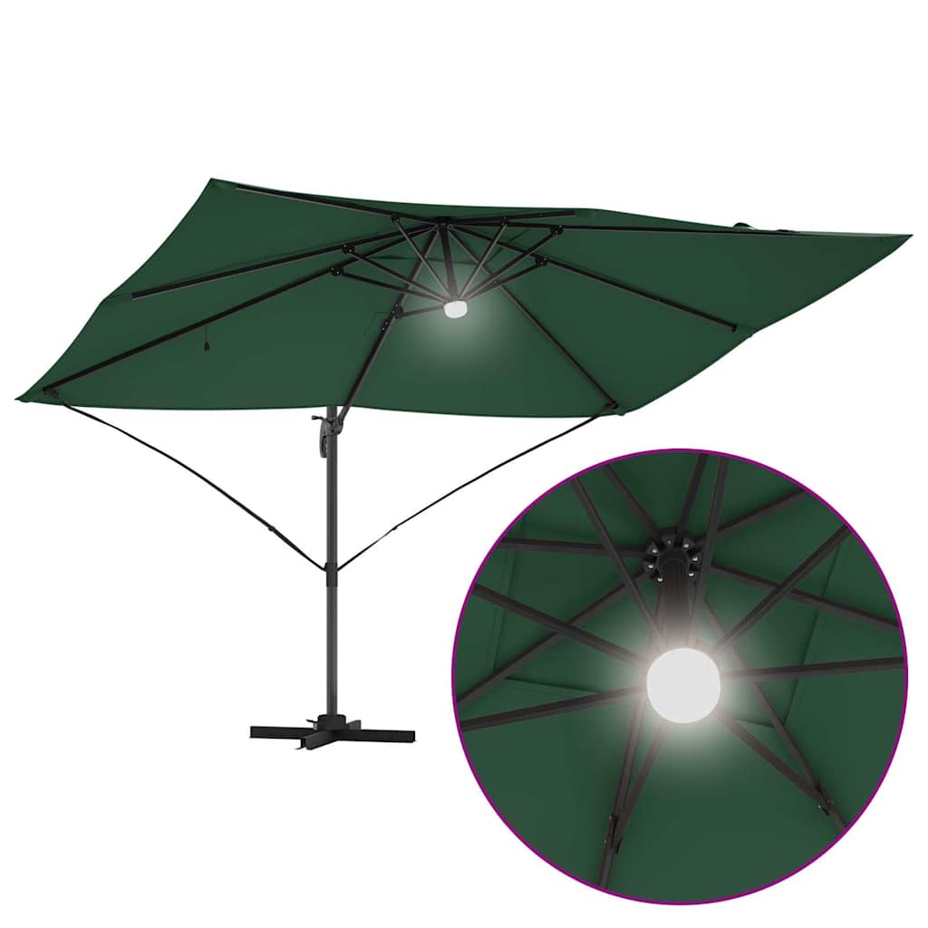 vidaXL Sonnenschirm Grün 351 x 250 x 253 cm Polyester und Aluminium