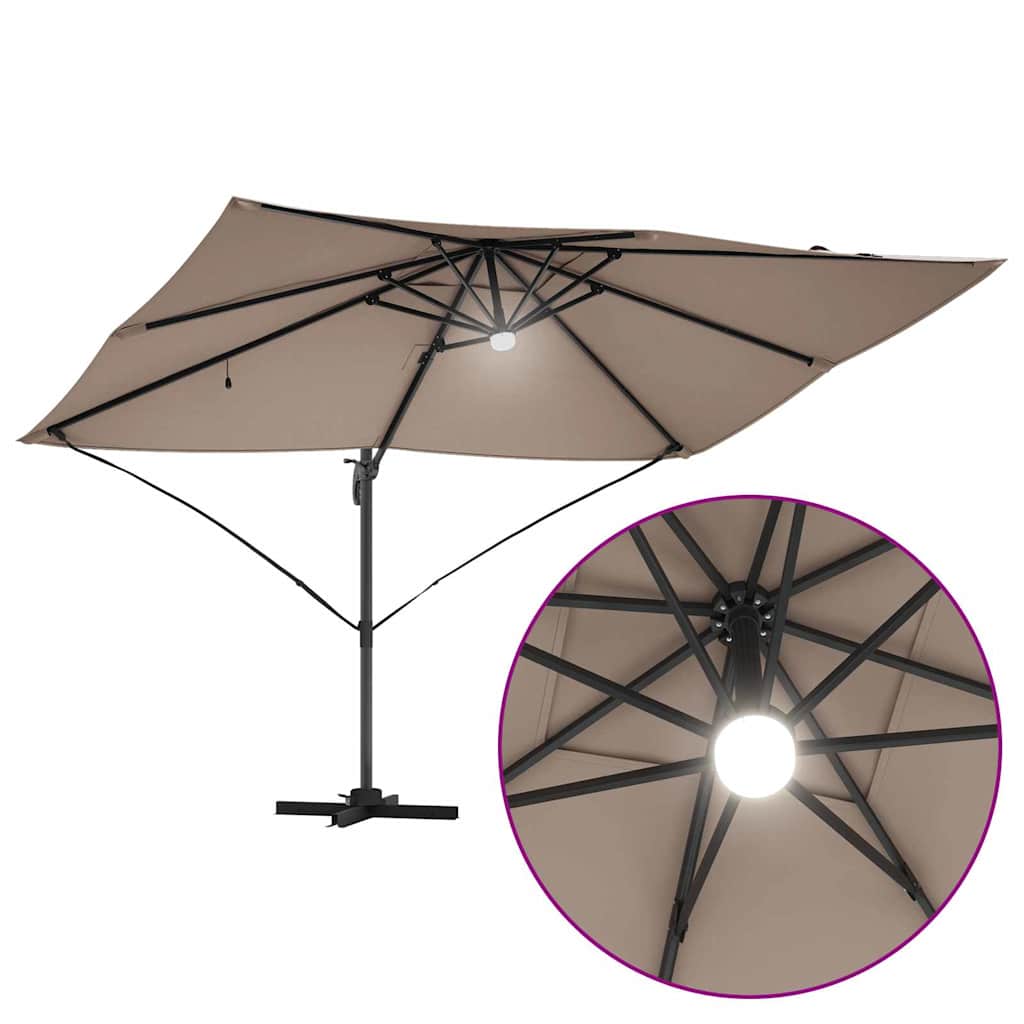 vidaXL Sonnenschirm Taupe 351 x 250 x 253 cm Polyester und Aluminium