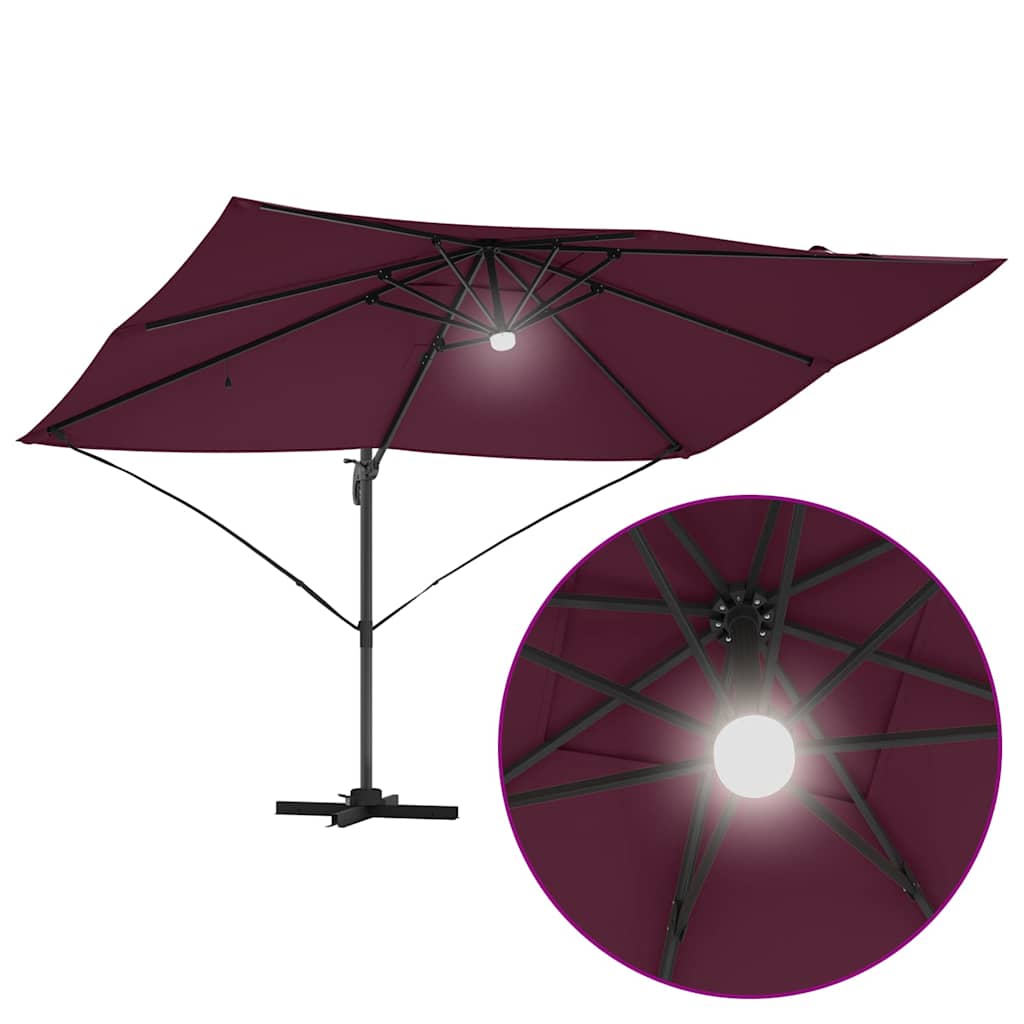 vidaXL Sonnenschirm Bordeauxrot 351 x 250 x 253 cm