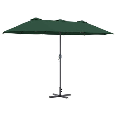 vidaXL Garten-Sonnenschirm Grün 370 x 197 x 239 cm