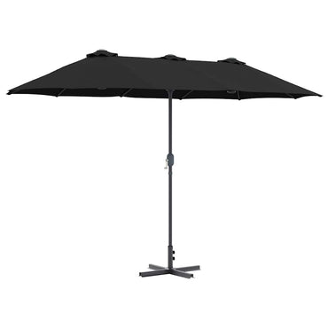 vidaXL Garten-Sonnenschirm Schwarz 370 x 197 x 239 cm