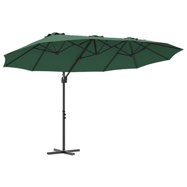 vidaXL Sonnenschirm Grün 372 x 198 x 243 cm Polyester und Aluminium