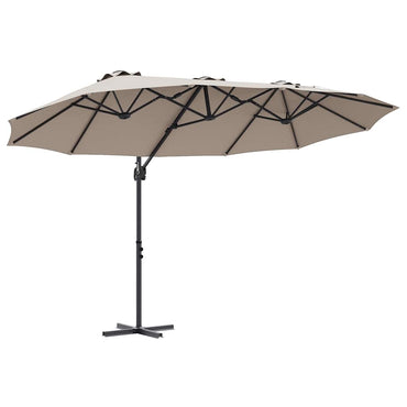 vidaXL Sonnenschirm Taupe 372 x 198 x 243 cm Polyester und Aluminium