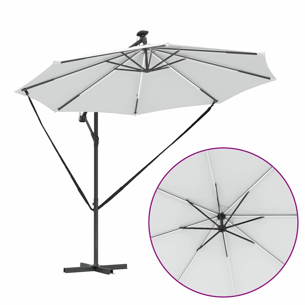 vidaXL Sonnenschirm Sand 294 x 294 x 248 cm Polyester und Aluminium