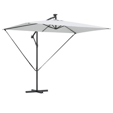 vidaXL Sonnenschirm Sand 294 x 200 x 270 cm Polyester und Aluminium
