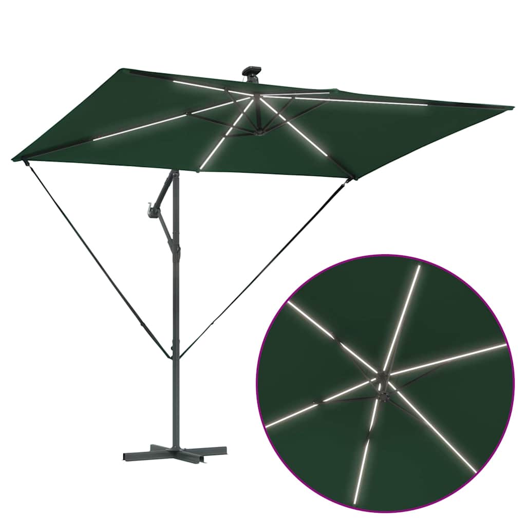 vidaXL Sonnenschirm Grün 294 x 200 x 270 cm Polyester und Aluminium