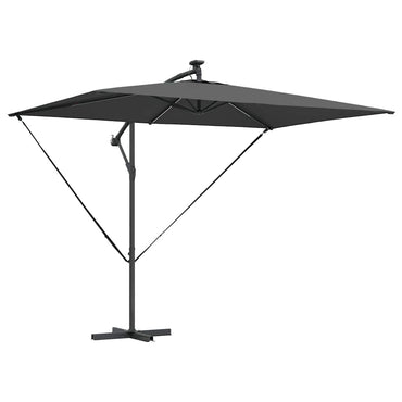 vidaXL Sonnenschirm mit LED-Lichtleisten Anthrazit 294 x 200 x 270 cm