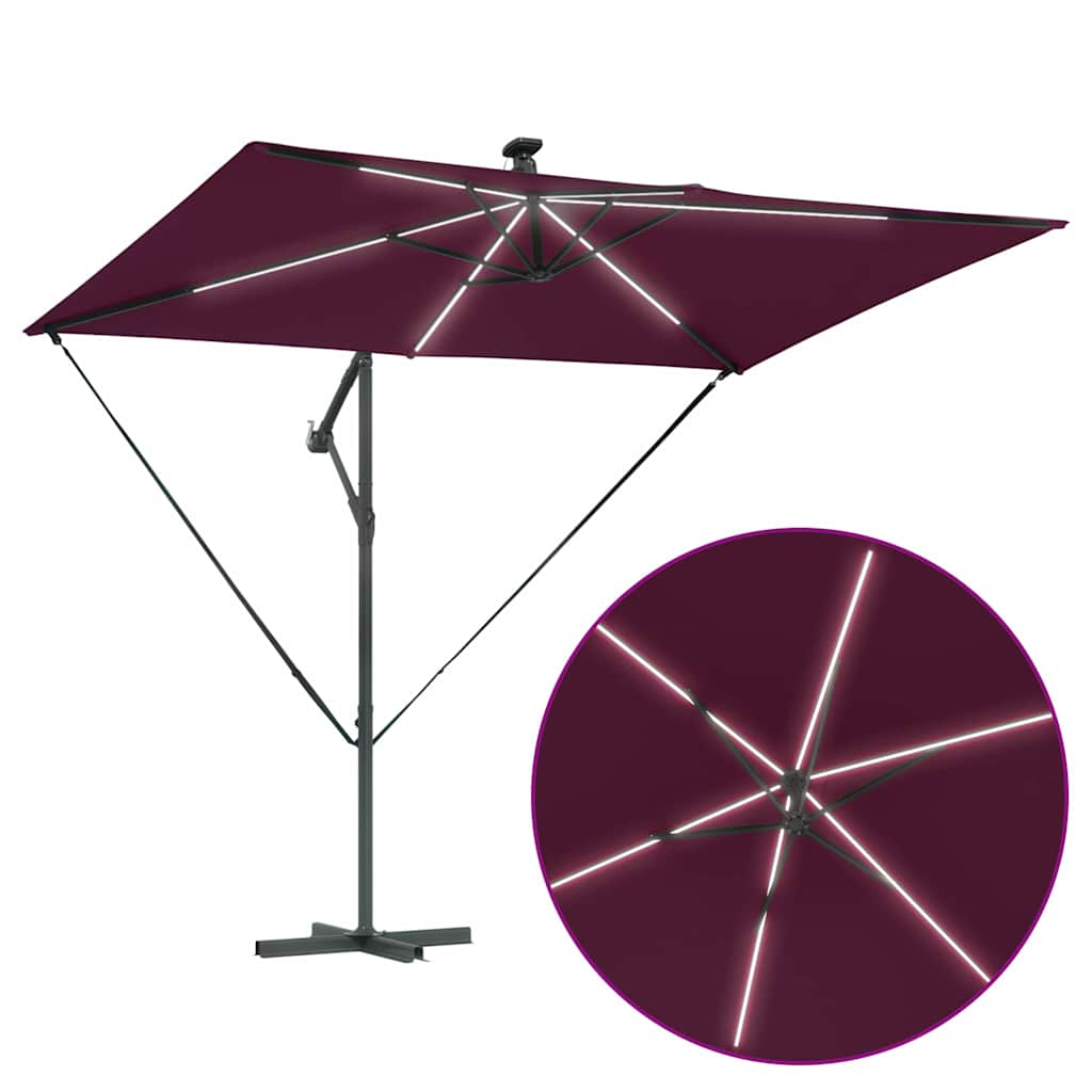 vidaXL Sonnenschirm Bordeauxrot 294 x 200 x 270 cm