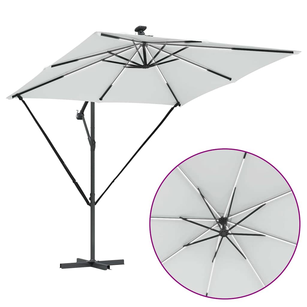vidaXL Auskragender Bananenschirm Sand 249 x 249 x 250 cm
