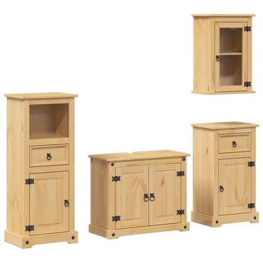 vidaXL Ensemble de 4 meubles de salle de bain Corona Bois de pin massif