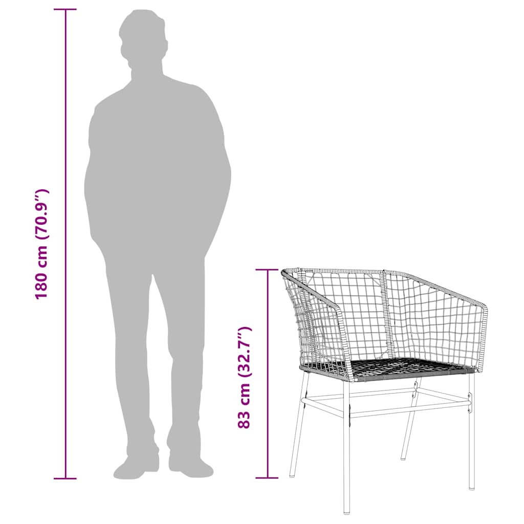 9-teiliges Garten-Esszimmerset Braunes Polyrattanglas