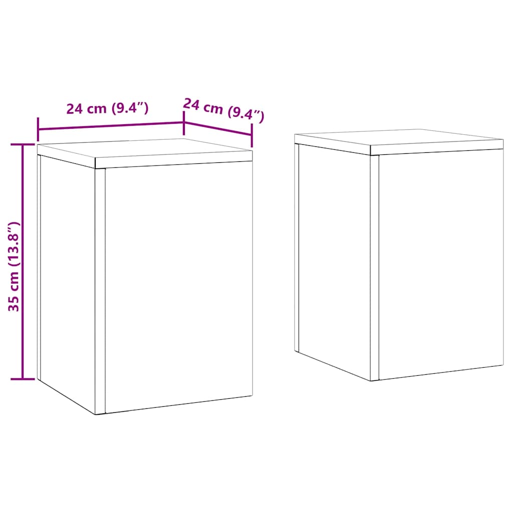 Pflanzenständer 2 pcs Anthrazit 24 x 24 x 35 cm Stahl