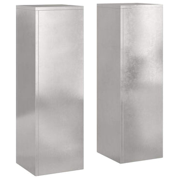 vidaXL Pflanzenständer 2 pcs Silber 24 x 24 x 75 cm Edelstahl