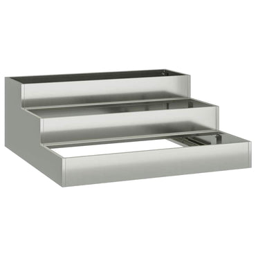 vidaXL Garten-Pflanzgefäß Silber 90 x 90 x 35 cm Verzinkter Stahl
