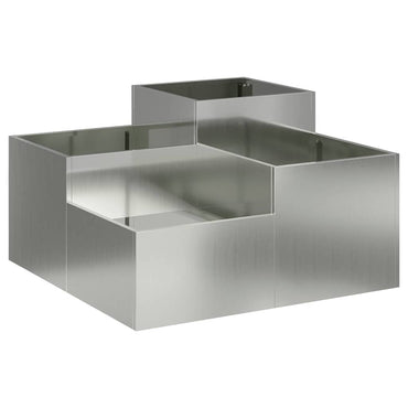 vidaXL Gartenblumentopf Silber 80 x 80 x 48 cm Verzinkter Stahl