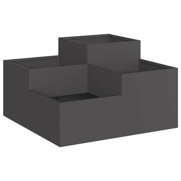 vidaXL Gartenblumentopf Schwarz 100 x 100 x 48 cm Stahl