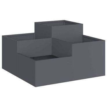 vidaXL Gartenblumentopf Anthrazit 100 x 100 x 48 cm Stahl