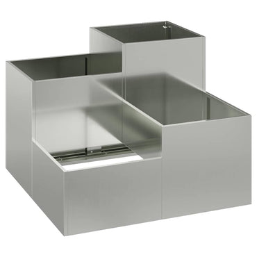 vidaXL Gartenblumentopf Silber 80 x 80 x 60 cm Verzinkter Stahl