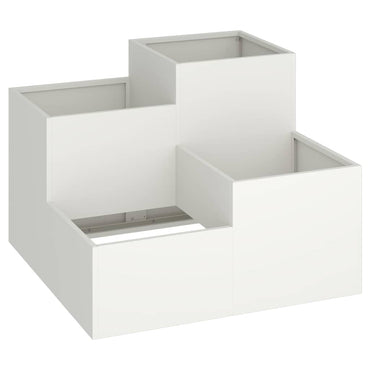 vidaXL Gartenblumentopf Weiß 100 x 100 x 60 cm Stahl