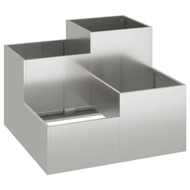 vidaXL Gartenblumentopf Silber 100 x 100 x 60 cm Edelstahl